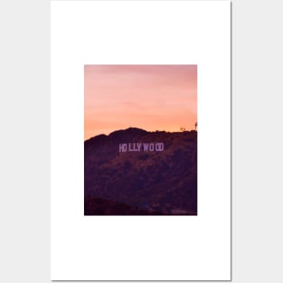 Hollywood sign sunset Posters and Art